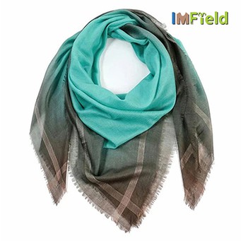 Gradual Dip Dye Worsted Square Cashmere Scarf